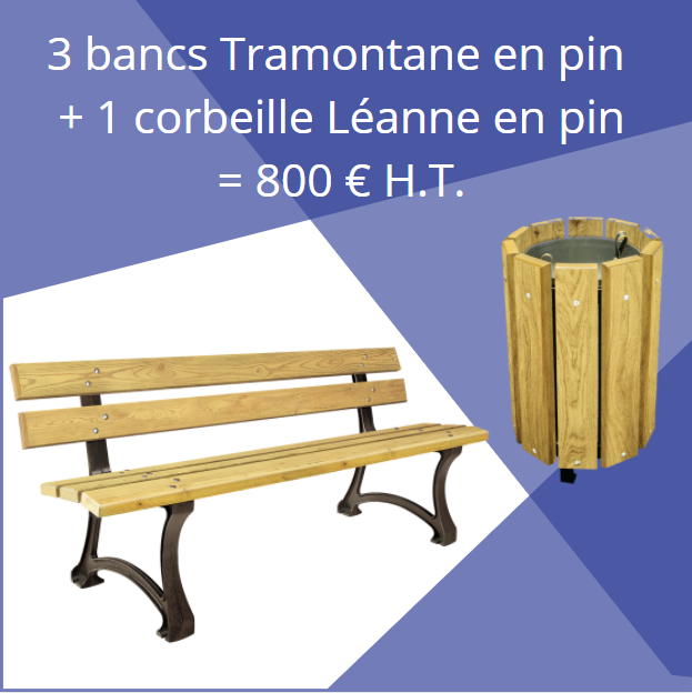 Leader Collectivités offre mobilier urbain bois