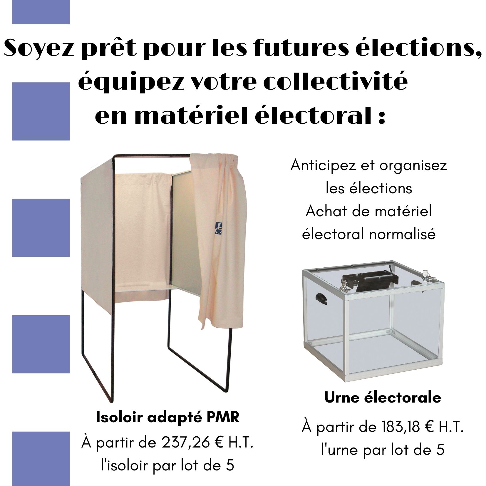 matériel électoral pour collectivités avec Leader Collectivités