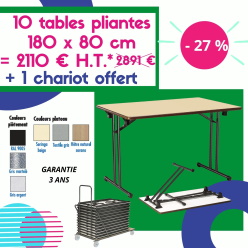 Offre promotionnelle sur le lot de tables pliantes Berry