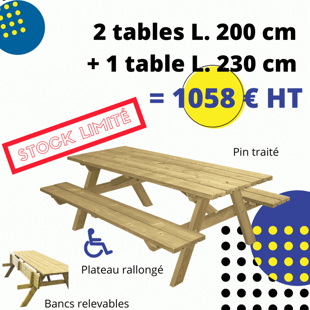 Table pique nique extérieure Leader Collectivités