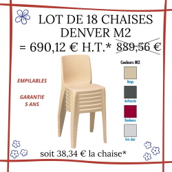Lot de chaises empilables classées au feu pour équiper les collectivités