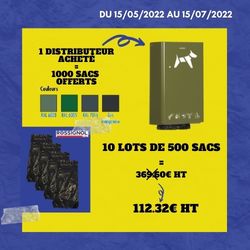 Hygiène canine : offres sur le distributeur de sacs et le lot de sacs déjections canines