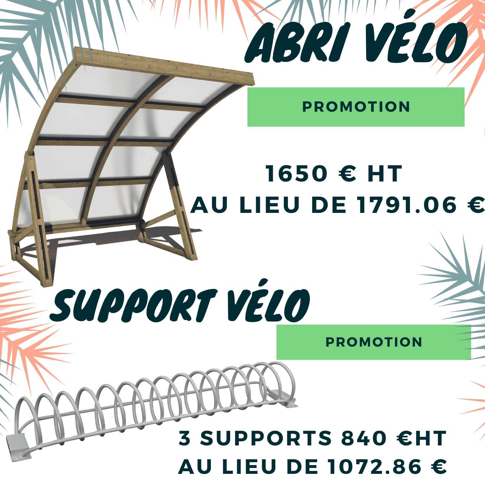 Offre Leader collectivité : support vélo et abri 2 roues