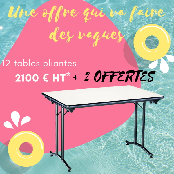 Table intérieur pour aménagement salle des fêtes, bureau, restauration