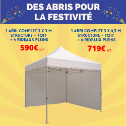 Pour tous vos événements, équipez-vous d’abris pour la festivité !