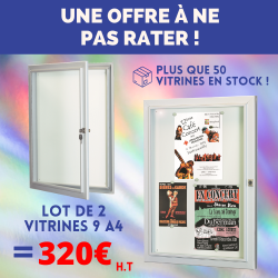 Une offre sur le lot de 2 vitrines d’affichage extérieur CLIO 9 A4 à ne pas rater !