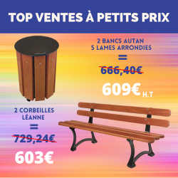 Profitez de ces offres sur le banc Autan et la corbeille Léanne !